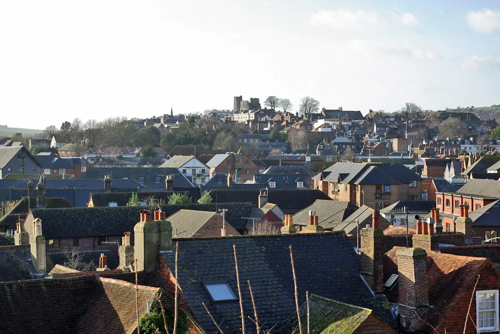 Rooftops of Cliffe and Lewes, in the dearest half of the district
