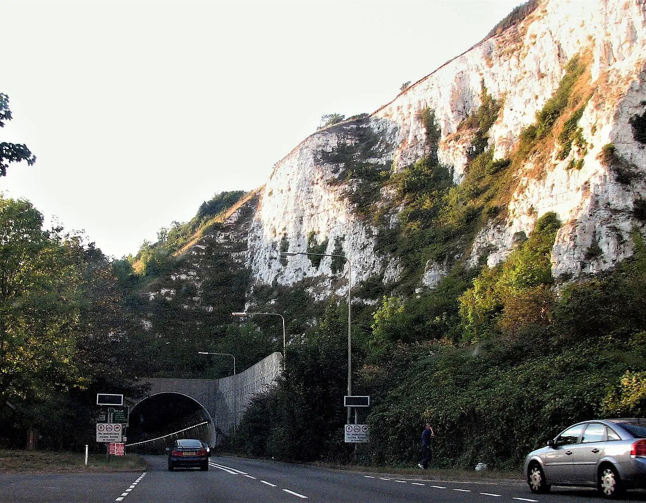 The southern entrance to the Cuilfail Tunnel, which carries the A26 around Lewes